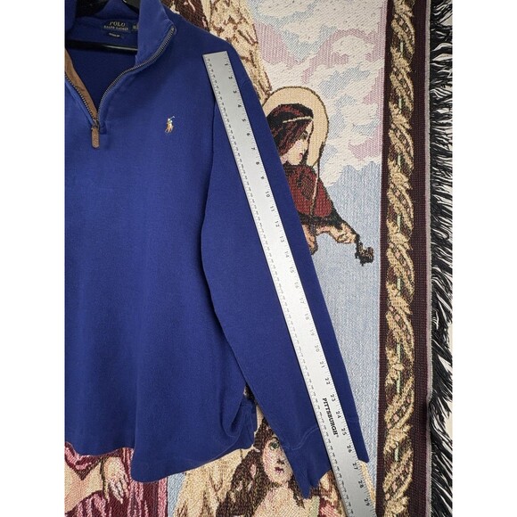 POLO Ralph Lauren Men's XXL 2XL Royal Blue Estate Rib Quarter Zip Pullover - Picture 7 of 9